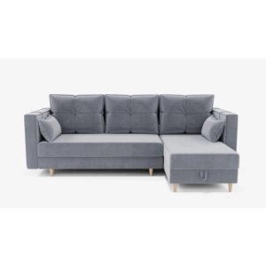 Угловой диван «Консул 2», механизм пантограф, угол правый, велюр, цвет селфи 15