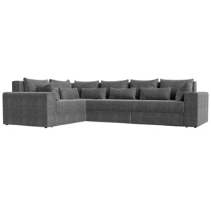 Угловой диван «Майами Long», левый угол, механизм еврокнижка, рогожка, цвет серый
