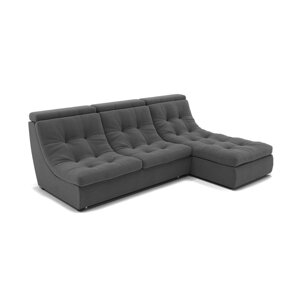 Угловой диван «Монако 2», механизм венеция, универсальный, велюр, цвет селфи 07