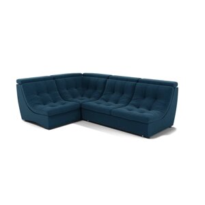 Угловой диван «Монако 3», механизм венеция, универсальный, велюр, цвет селфи 02