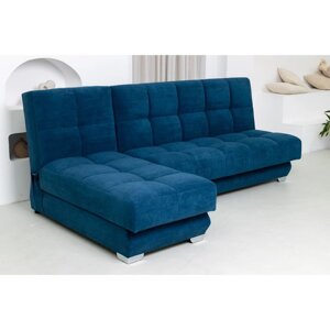 Угловой модульный диван «Рич», механизм книжка, велюр, цвет selfie deep blue