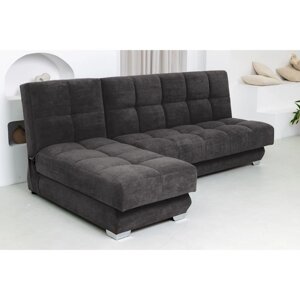 Угловой модульный диван «Рич», механизм книжка, велюр, цвет selfie graphite