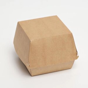 Упаковка для бургеров, крафт, 11 х 11 х 11 см