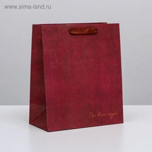 Упаковка, пакет подарочный ламинированный вертикальный, «От всего сердца», ML 23 х 27 х 11,5 см