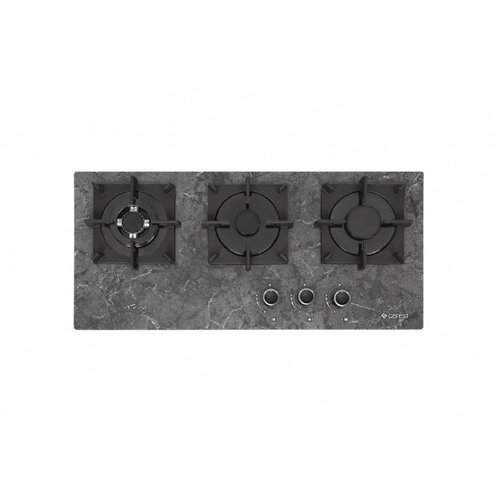 Варочная поверхность Gefest ПВГ 2150-01 К93, газовая, 3 конфорки, чёрный рисунок "мрамор"
