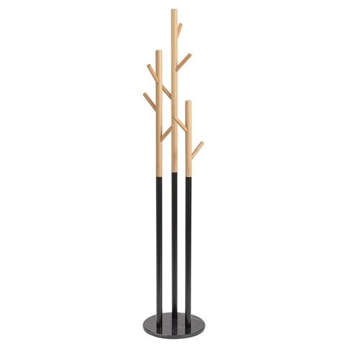 Вешалка напольная Solheim, 3403401710 мм, цвет чёрный мрамор / натуральное дерево