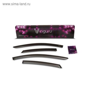 Ветровики Vinguru для Toyota Land Cruiser Prado 120 (J120)/Lexus GX470(URJ120) 2002-2009, внедорожник, накладные, скотч, акрил, 4 шт