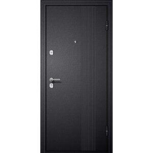 Входная дверь «М2», 9602050 мм, правая, стекло чёрное, цвет чёрный шёлк / белый