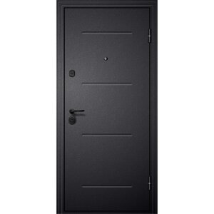 Входная дверь «М3», 9602050 мм, левая, стекло чёрное, цвет чёрный шёлк / белый
