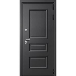 Входная дверь «Titan 1», 9602050 мм, левая, цвет чёрный муар / бетон снежный