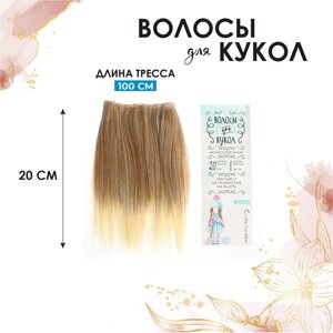 Волосы - тресс для кукол «Прямые» длина волос: 20 см, ширина: 100 см, LSA051