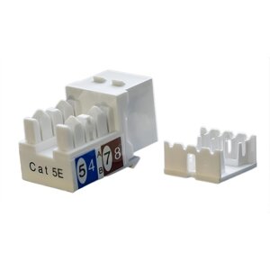 Вставка Keystone Jack RJ-45(8P8C) категория 5e KJ9-8P8C-C5e-90-WH бел. Hyperline 432595