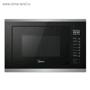 Встраиваемая микроволновая печь Midea MI 9250 BX, 900 Вт, 25 л, гриль, чёрно-серебристая