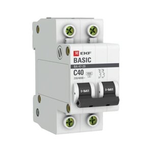 Выключатель автоматический EKF mcb4729-2-40C 2п, 40А, 4.5кА