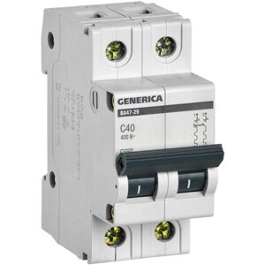 Выключатель автоматический IEK MVA25-2-040-C 2п, 40А, 4.5кА