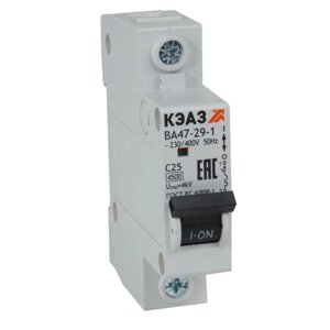Выключатель автоматический КЭАЗ 318208 1п, 6А, 4.5кА