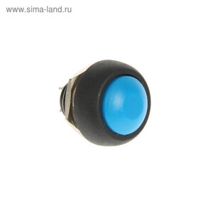 Выключатель-кнопка rexant PBS-33в, 250 в, 1а (2с), ON-OFF, б/фикс, micro, синяя