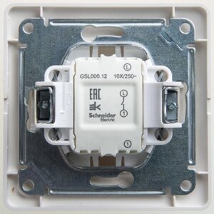 Выключатель SchE GSL000612 Glossa, СП, 10А, 1 клавиша, цвет перламутровый