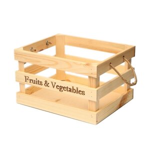 Ящик для овощей и фруктов, 35 28 21 см, деревянный, Greengo