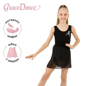 Юбка гимнастическая Grace Dance, с запахом, р. 34-36, цвет чёрный