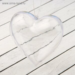 Заготовка-подвеска, раздельные части «Сердце», размер собранной фигуры — 10 9 5 см