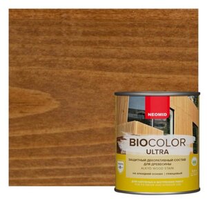 Защитный декоративный состав для древесины NEOMID BioColor ULTRA орех глянцевый 0,9л