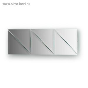 Зеркальная плитка с фацетом 10 мм, комплект 6 шт треугольник 15 х 15 см, серебро Evoform