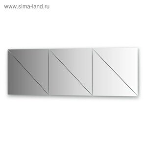 Зеркальная плитка с фацетом 10 мм, комплект 6 шт треугольник 40 х 40 см, серебро Evoform