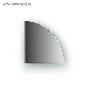 Зеркальная плитка с фацетом 5 мм, четверть круга 15 х 15 см, серебро Evoform