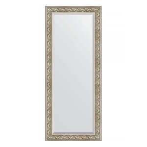Зеркало напольное с фацетом в багетной раме, барокко серебро 106 мм, 85x205 см