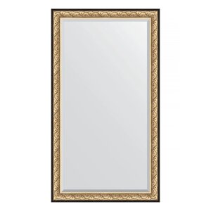 Зеркало напольное с фацетом в багетной раме, барокко золото 106 мм, 115x205 см