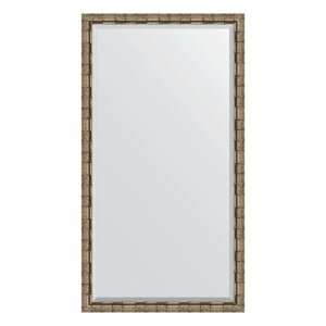 Зеркало напольное с фацетом в багетной раме, серебряный бамбук 73 мм, 108x198 см