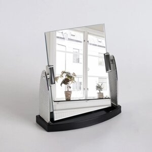 Зеркало настольное, зеркальная поверхность 11,5 14,5 см, цвет серебристый