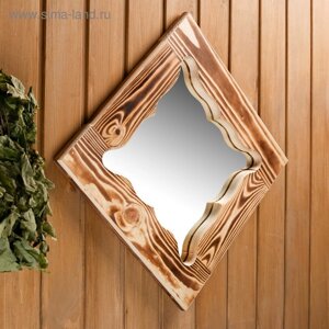 Зеркало резное "Бабочка", сосна, обожжённое, 4040 см