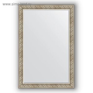 Зеркало с фацетом в багетной раме - барокко серебро 106 мм, 120 х 180 см, Evoform