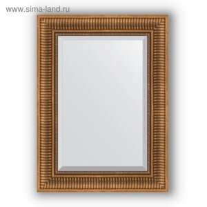 Зеркало с фацетом в багетной раме - бронзовый акведук 93 мм, 57 х 77 см, Evoform