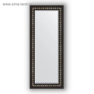 Зеркало с фацетом в багетной раме - чёрный ардеко 81 мм, 55 х 135 см, Evoform