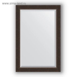 Зеркало с фацетом в багетной раме - палисандр 62 мм, 61 х 91 см, Evoform