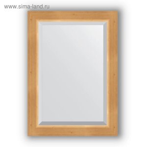 Зеркало с фацетом в багетной раме - сосна 62 мм, 51 х 71 см, Evoform