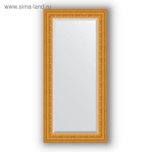 Зеркало с фацетом в багетной раме - сусальное золото 80 мм, 55 х 115 см, Evoform