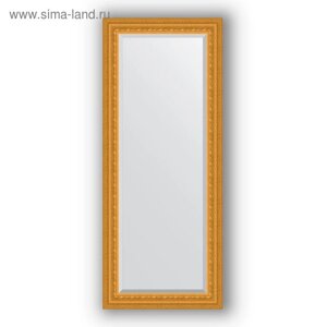 Зеркало с фацетом в багетной раме - сусальное золото 80 мм, 60 х 145 см, Evoform