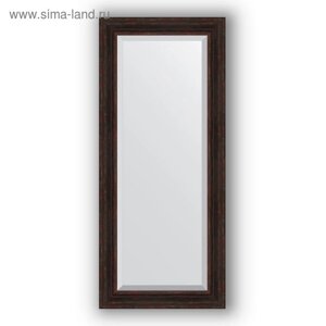 Зеркало с фацетом в багетной раме - тёмный прованс 99 мм, 69 х 159 см, Evoform