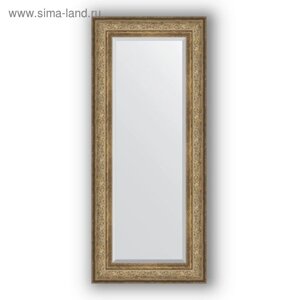 Зеркало с фацетом в багетной раме - виньетка античная бронза 109 мм, 60 х 140 см, Evoform