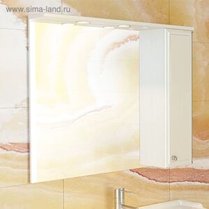 Зеркало шкаф Comforty Сочи 100 для ванной, 82х100х15.5 см, цвет белый