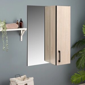 Зеркало-шкаф для ванной комнаты "Сантана 50", Дуб Сантана светлый, 50 х 70 х 16 см