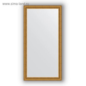 Зеркало в багетной раме - бусы золотые 46 мм, 52 х 102 см, Evoform