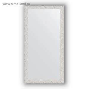 Зеркало в багетной раме - чеканка белая 46 мм, 51 х 101 см, Evoform