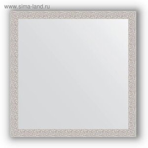 Зеркало в багетной раме - мозаика хром 46 мм, 71 х 71 см, Evoform