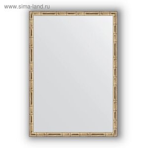 Зеркало в багетной раме - серебряный бамбук 24 мм, 47 х 67 см, Evoform