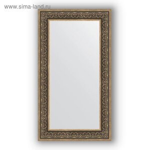 Зеркало в багетной раме - вензель серебряный 101 мм, 63 х 113 см, Evoform